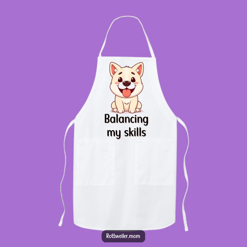 Funny Stocky Dog Treat Balance Apron A Chef's Hilarious Kitchen Companion