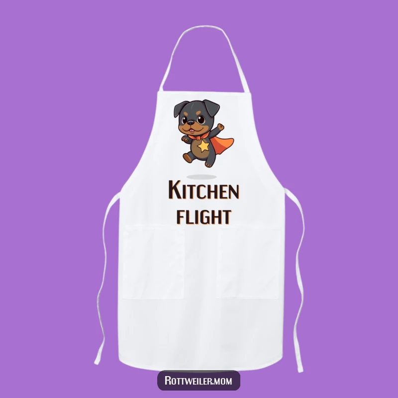 Funny Kawaii Rottweiler Chef Apron - Heroic Dog for Kitchen Adventures