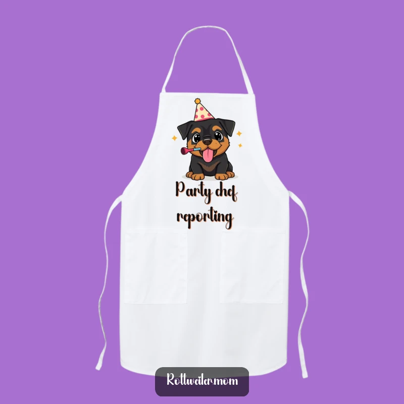 Funny Rottweiler Party Apron: Cook Up Some Fun, Chef Gift