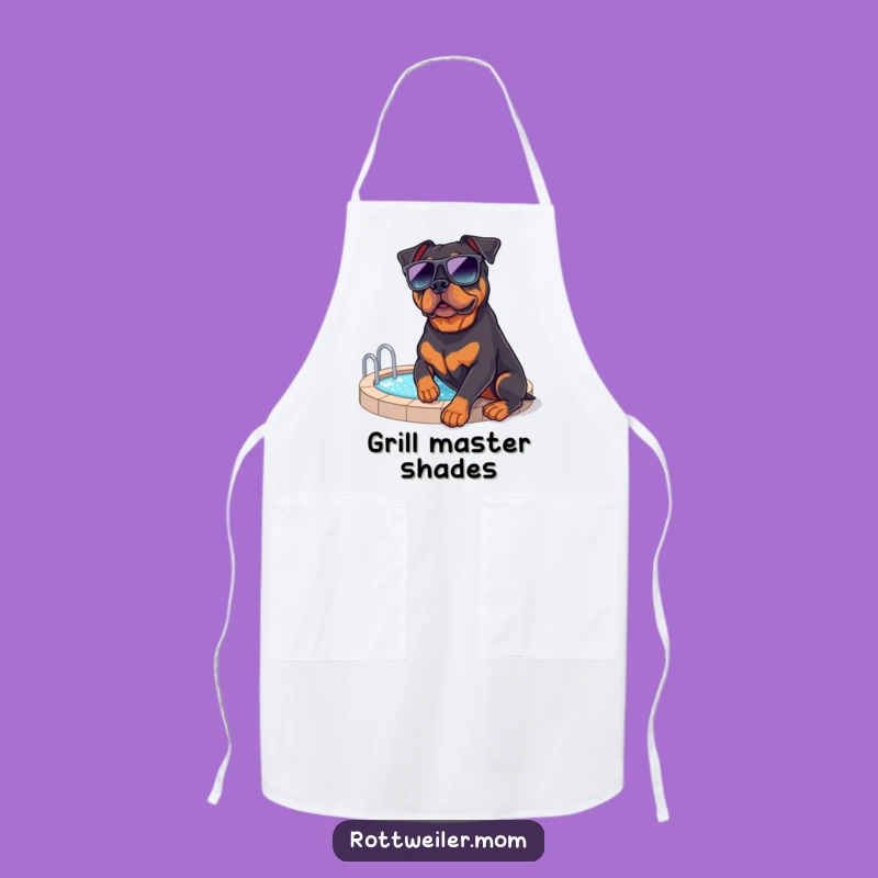 Funny Rottweiler Poolside Apron: Cool Dog Apron for Summer Fun