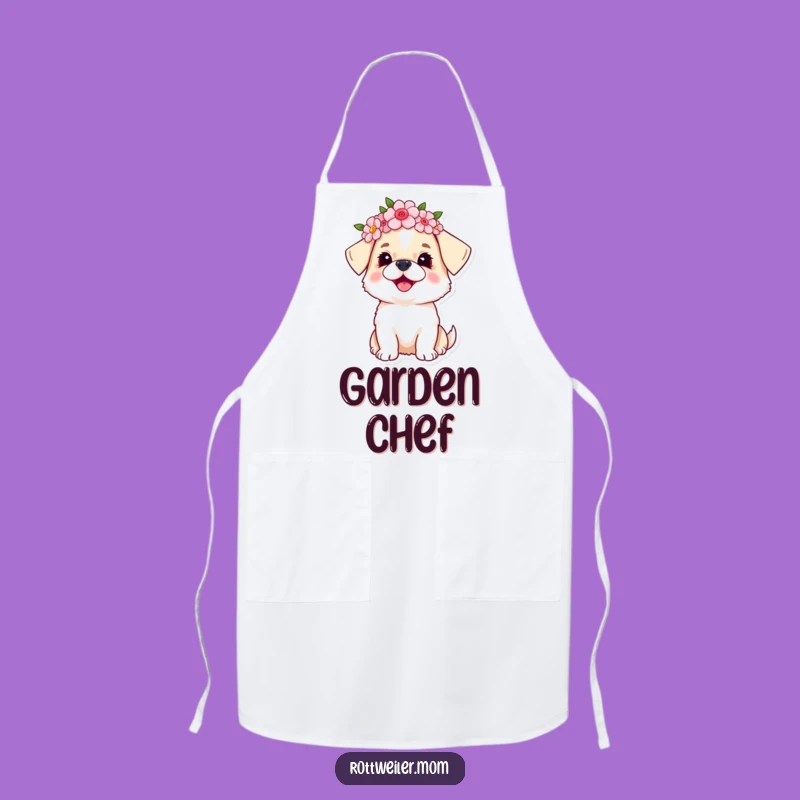 Funny Dog Flower Crown Apron: Cook with Joyful Style