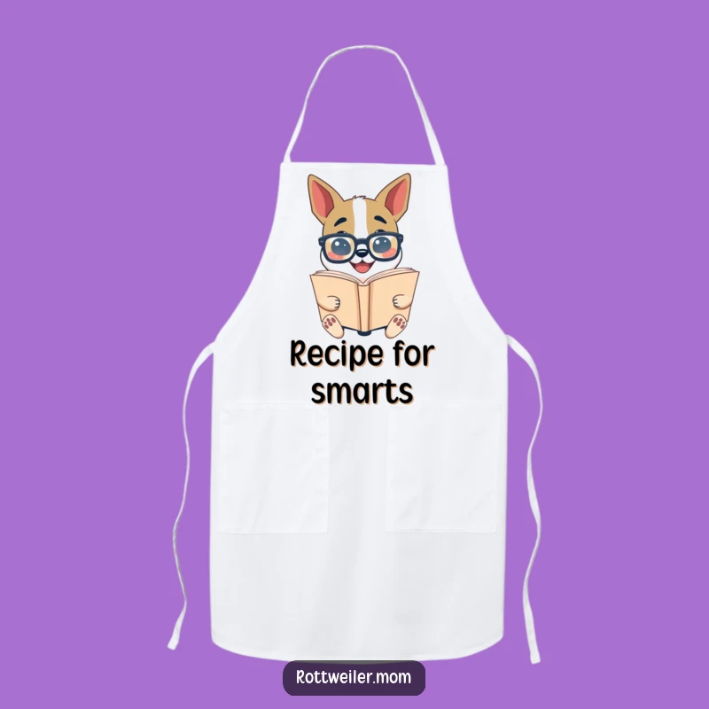 Funny Bookworm Dog Apron: Glasses Pup Reading - Literary Fun for the Home Chef
