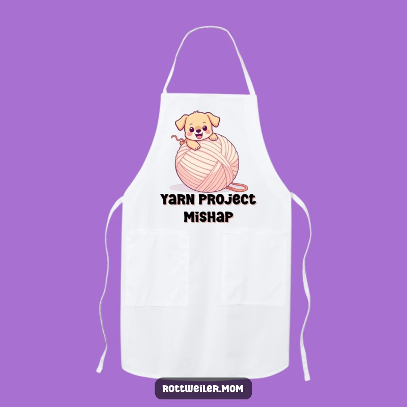Funny Puppy Yarn Ball Apron: Cook with Adorable Clumsiness