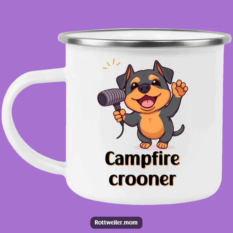 Funny Rottweiler Rockstar Camping Mug - Outdoor Performance Cup