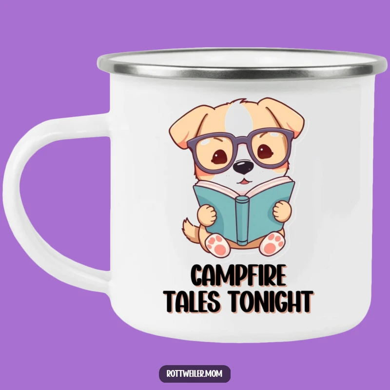 Funny Dog Glasses Book Camping Mug: Sip Your Brew with Intellectual Charm
