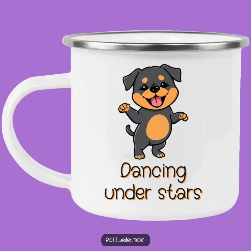 Funny Kawaii Rottweiler Dance Camping Mug: Groove Outdoors, Gift