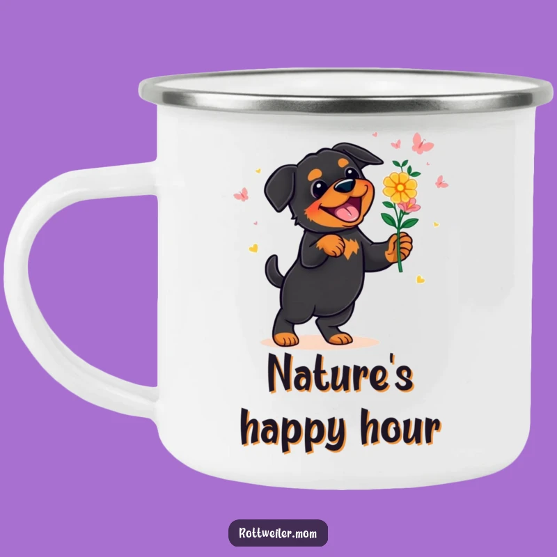 Durable Funny Rottweiler Flower Dance Camping Mug - Outdoor Humor Gift