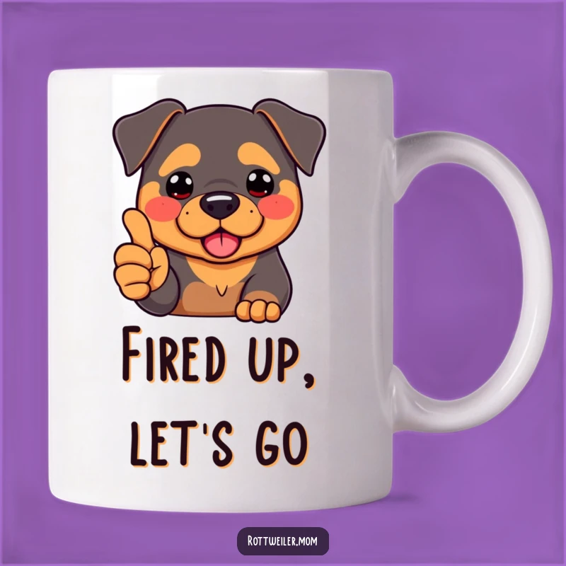 Funny Kawaii Rottweiler Thumbs Up Mug - Adorable Humorous Dog Encouragement Gift