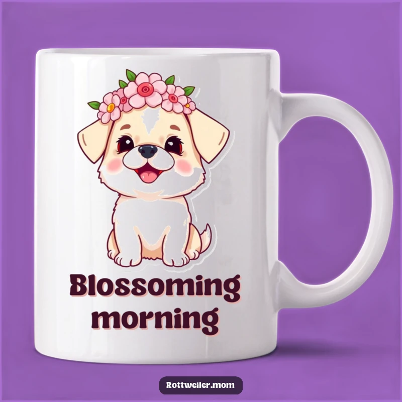 Funny Floral Dog Crown Mug: Joyful Canine Companion Gift