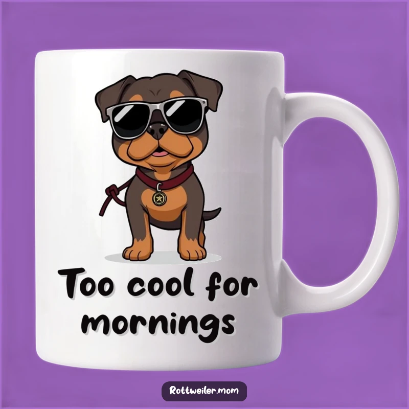 Funny Rottweiler Sunglasses Mug - Cool Dog Strutting Gift for Owners