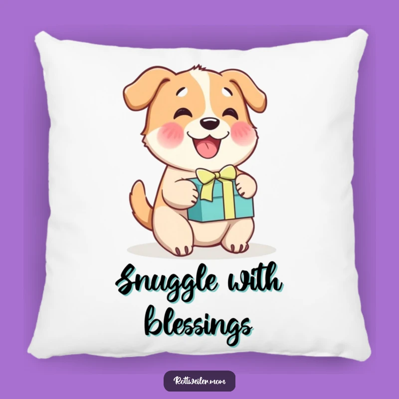 Comfy Funny Cheerful Dog Gift Box Pillow, Soft and Hilarious Accent