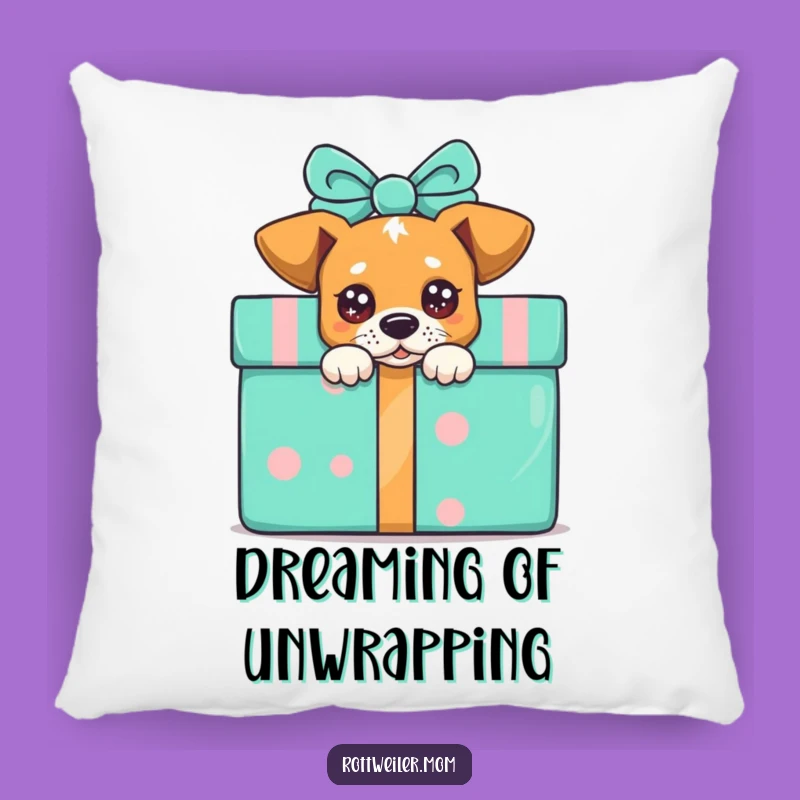 Comfy Funny Peek-a-Boo Dog Present Pillow, Soft and Hilarious Decor