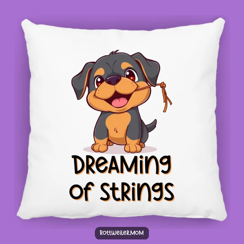 Funny Rottweiler Playful Pillow - Cozy String Chaser Decor