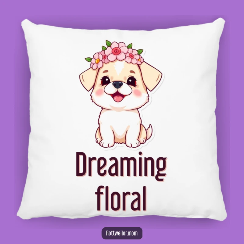 Funny Dog Flower Crown Pillow: Cozy Comfort with Joyful Charm