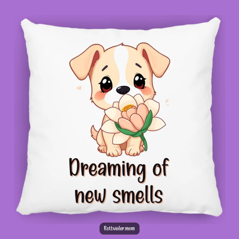Funny Dog Flower Pillow: Cozy Curious Pup Cushion for Whimsical Decor