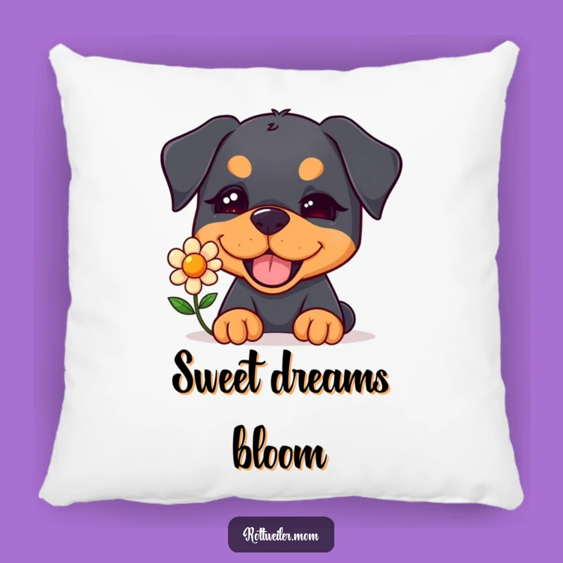 Funny Kawaii Rottweiler Flower Pillow - Cozy Comfort & Hilarious Charm