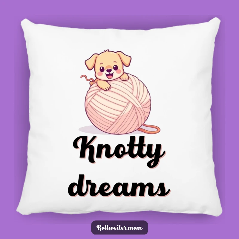 Funny Puppy Yarn Ball Pillow: Cozy Comfort with Adorable Mishaps