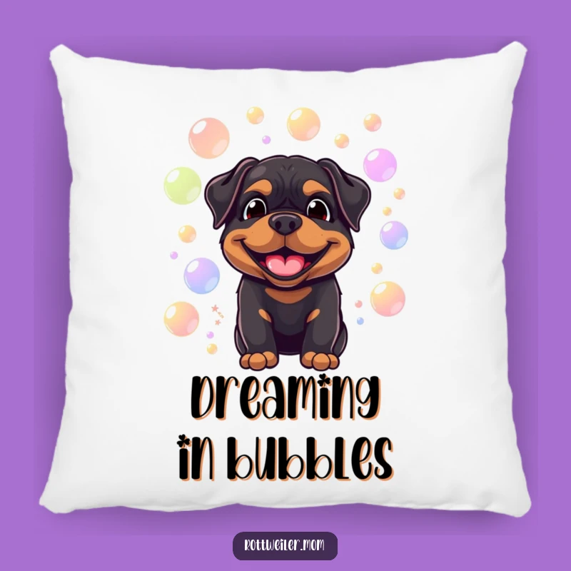 Funny Rottweiler Bubble Pillow: Cozy Smiles & Fun, Gift