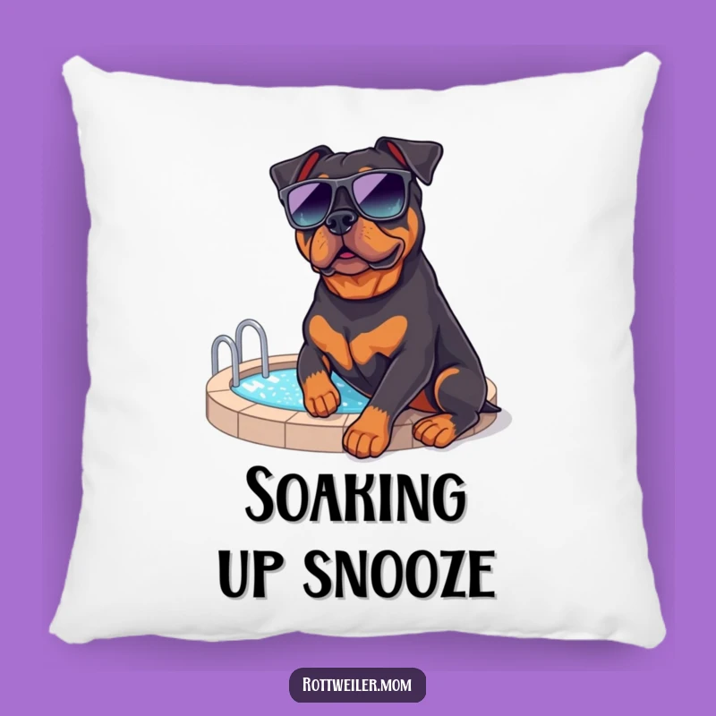 Soft Rottweiler Poolside Pillow: Cozy Dog Lounging Cushion