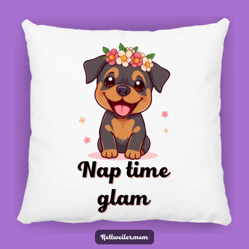 Soft Rottweiler Supermodel Pillow: Cozy Dog Fashion Accent
