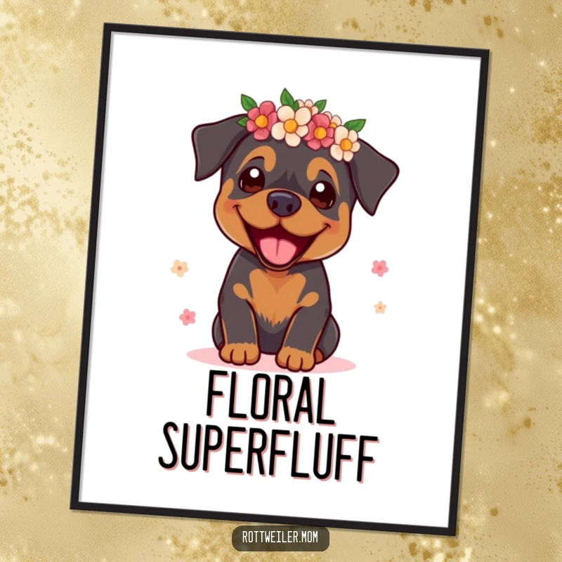 Funny Rottweiler Supermodel Digital Art: Downloadable art of a rottweiler supermodel, perfect for stylish digital spaces.