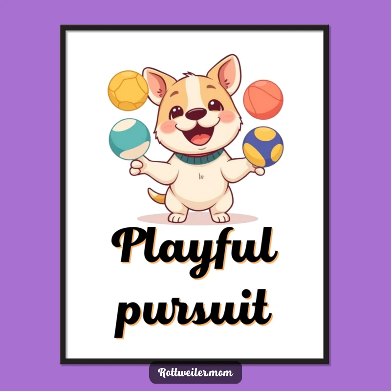 Funny Juggling Dog Digital Art - Instant Whimsy for Your Decor