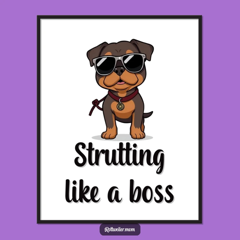 Funny Rottweiler Sunglasses Digital Print - Instant Cool Decor