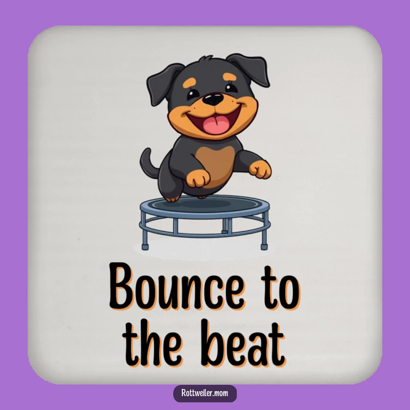 Funny Rottweiler Puppy Trampoline Coaster - Protect Surfaces