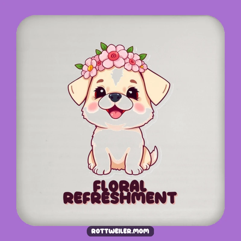 Funny Dog Flower Crown Coasters: Add Joyful Flair to Your Table