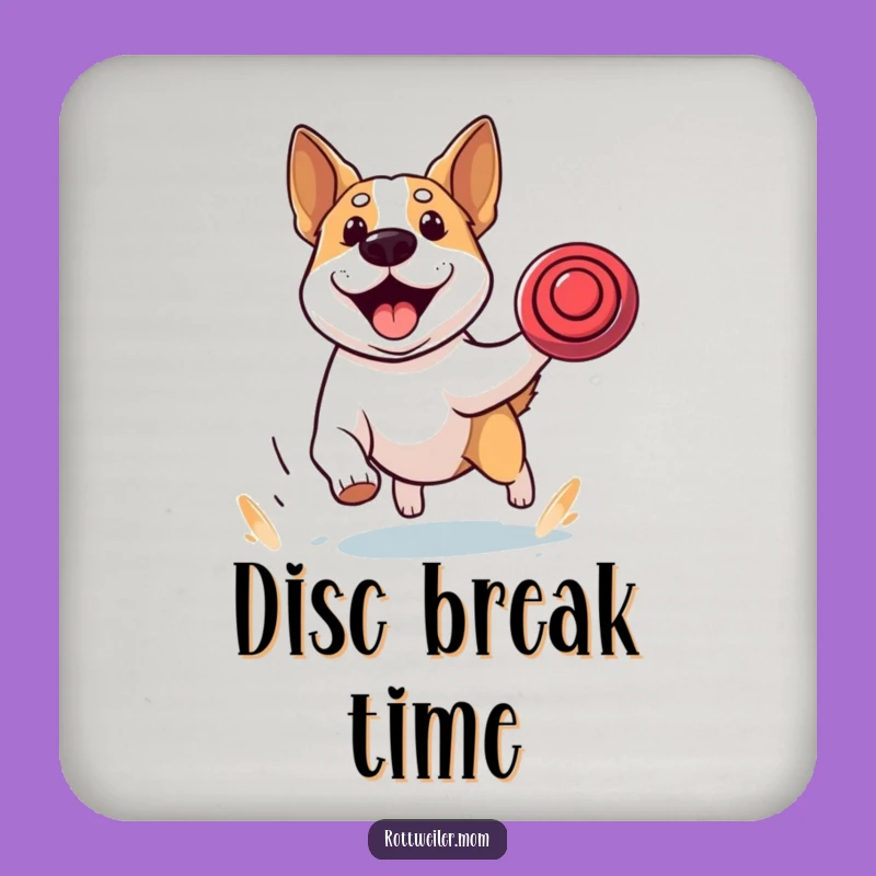 Funny Stocky Dog Frisbee Coaster Set, Energetic Gift for Hosts