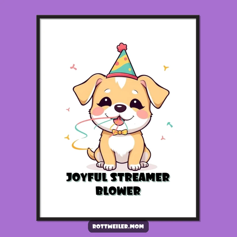 Funny Dog Party Poster: Joyful Pup Celebration Art for Walls Gift