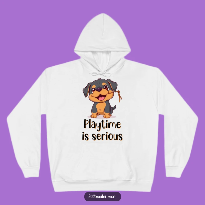 Cozy Funny Rottweiler Playful Hoodie - String Lover Gift