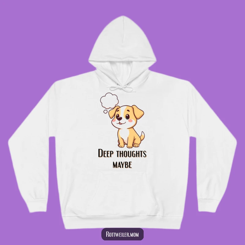 Cozy Funny Dog Thought Bubble Hoodie: Warm Up with Mystery
