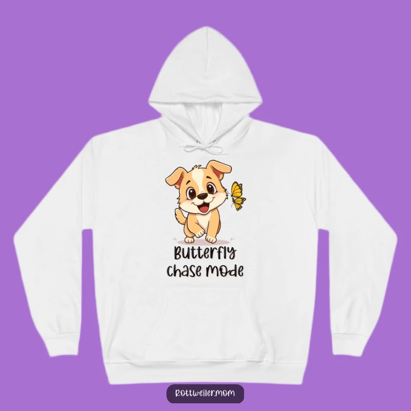 Funny Butterfly Chase Dog Hoodie: Cozy Comfort, Excellent Funny Gift for Dog Enthusiasts!