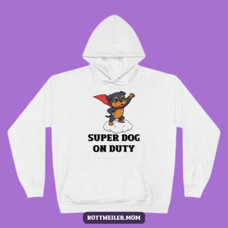Funny Hero Rottweiler Hoodie: Cozy Canine Crusader Gift