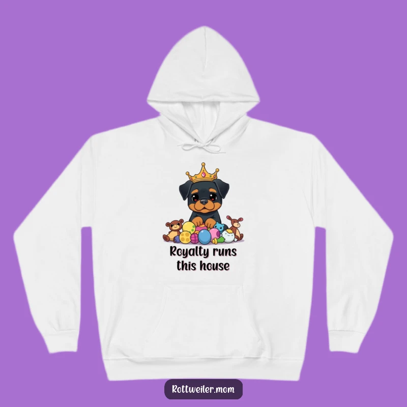 Funny Rottweiler King Hoodie - Cozy Crowned Dog Lover's Funny Gift