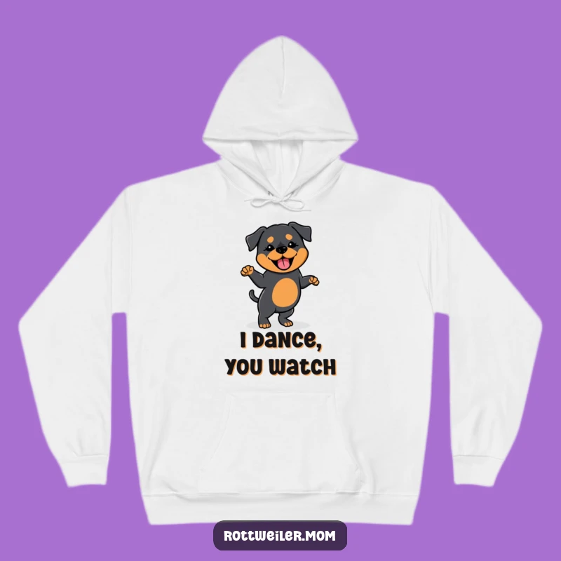 Cozy Funny Kawaii Rottweiler Dance Hoodie: Wagging Tail Vibes, Gift