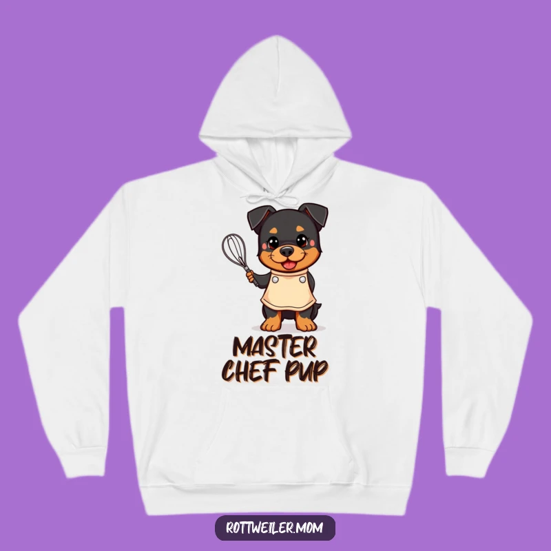 Funny Kawaii Rottweiler Chef Hoodie - Cozy & Hilarious Baker Gift
