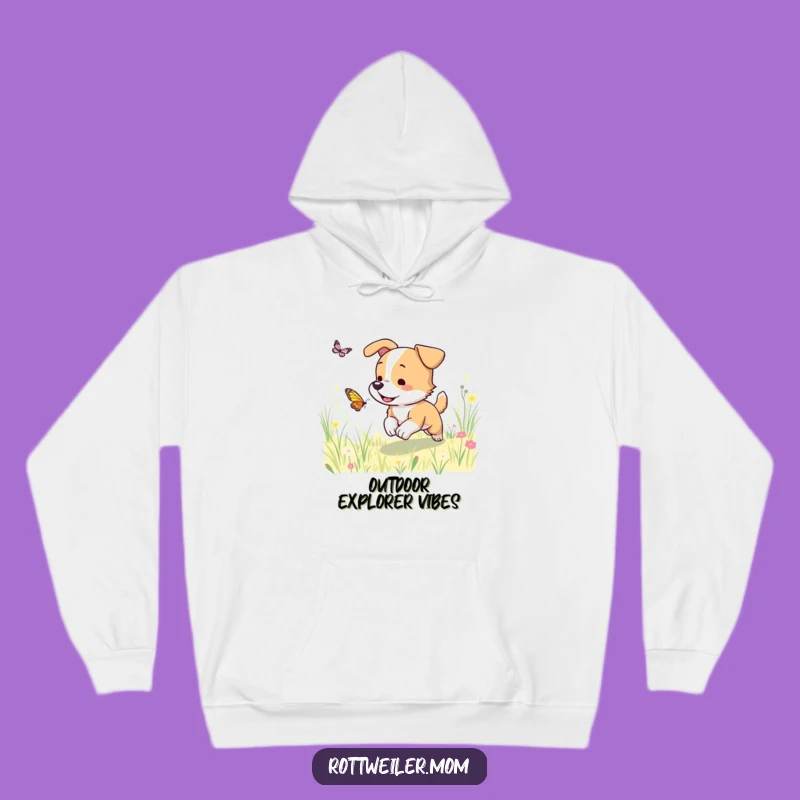 Funny Dog Meadow Hoodie: Cozy Pup Chase Sweatshirt for Animal Lovers