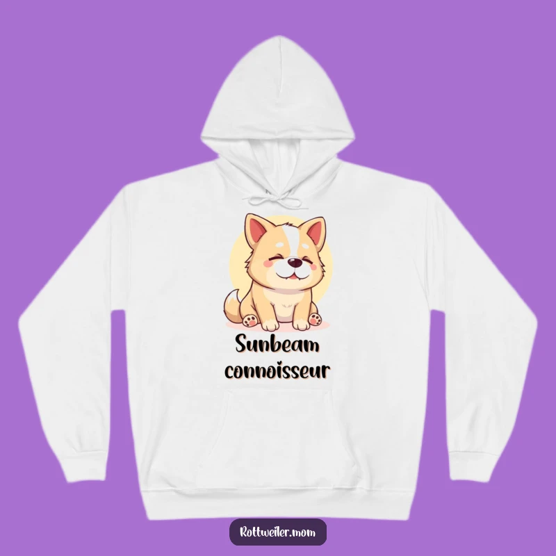 Cozy Funny Stocky Dog Sunbeam Sigh Hoodie Ultimate Comfort For Chilled Vibes