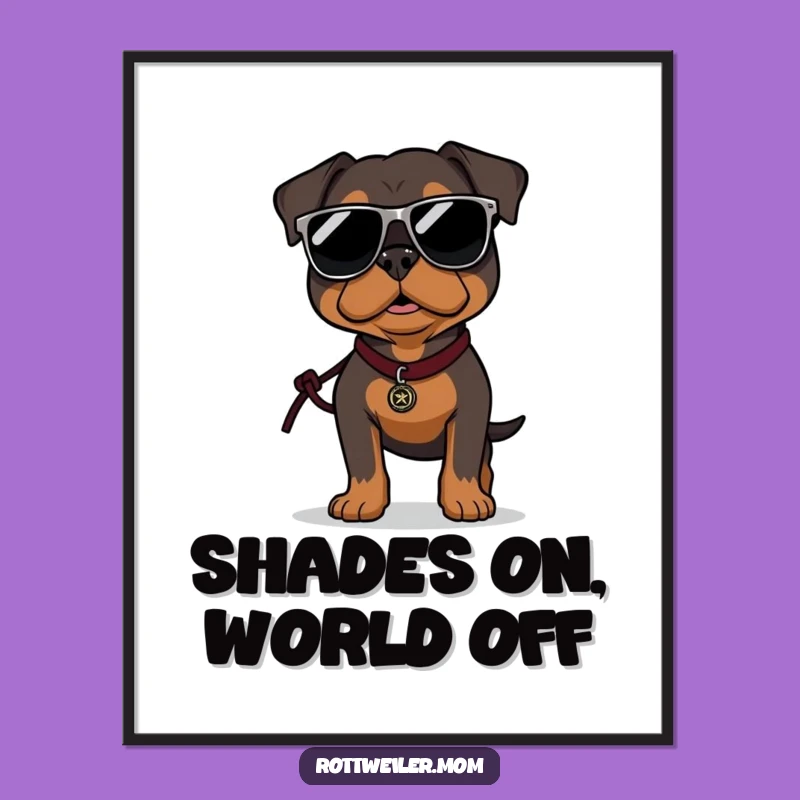 Free Printable Rottweiler Wall Art: Cool Strut Funny Downloadable Decor