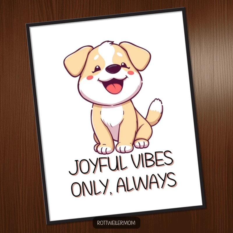 Funny Free Printable Wall Art: A dog's tail is wagging furiously as it pants happily, radiating pure, unadulterated joy.