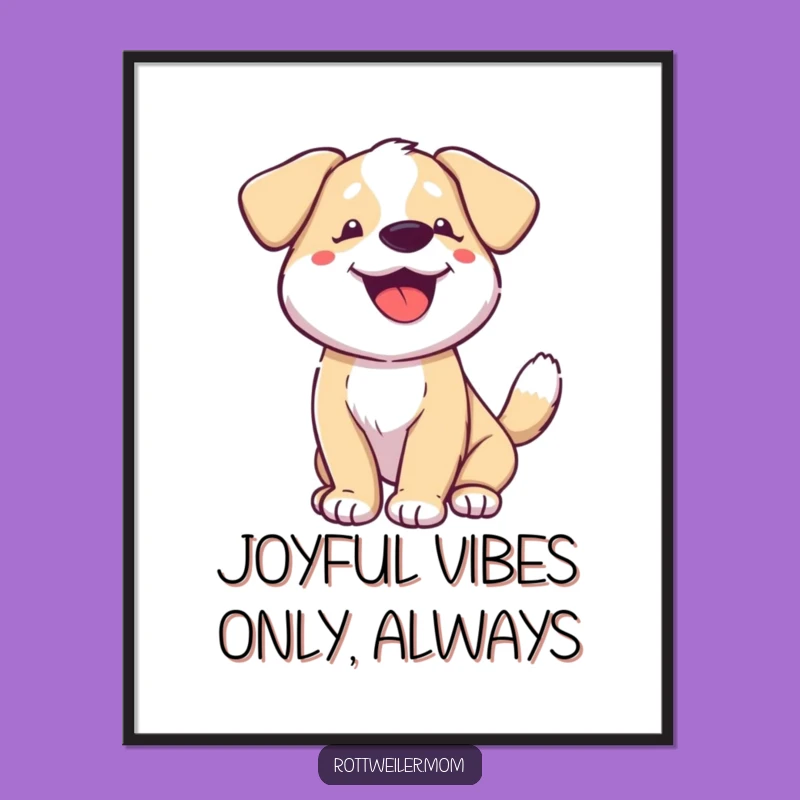 Free Printable Wall Art: Happy Wagging Dog Downloadable Decor