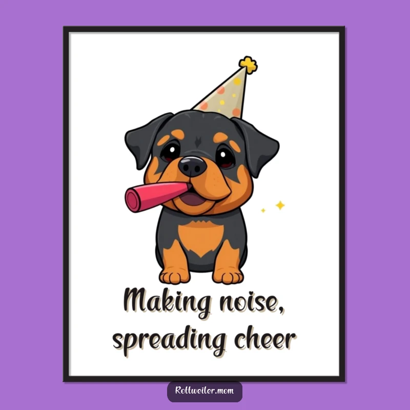 Free Printable Rottweiler Party Art: Humorous Festive Dog Decor
