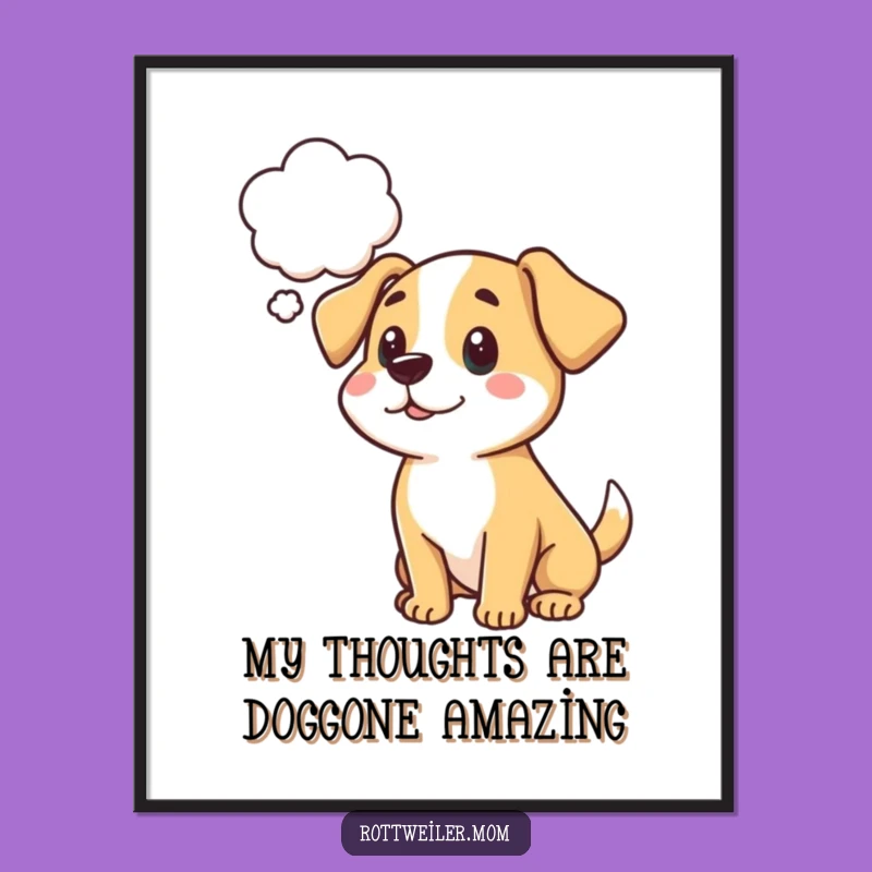 Free Printable Wall Art: Funny Dog Thought Bubble Downloadable Decor