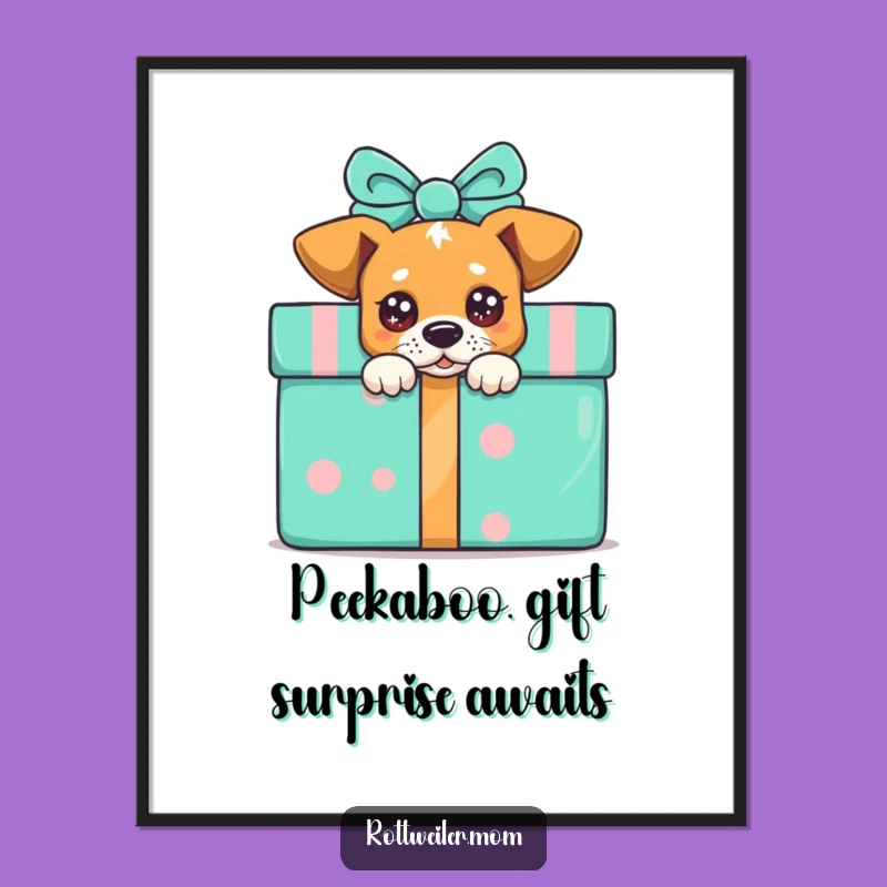 Free Printable Wall Art: Peeking Dog Gift Sparkling Eyes Funny Decor