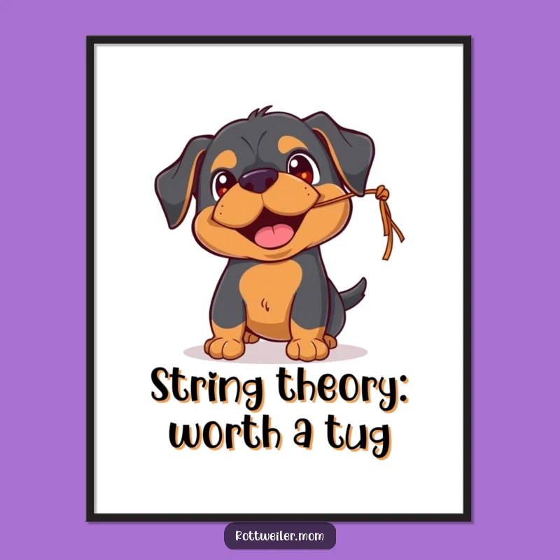 Free Printable Rottweiler Wall Art: Playful Dog String Art Downloadable Decor