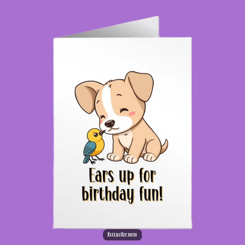 Free Printable Birthday Card: Eager Puppy Ears for a Cute Downloadable Gift