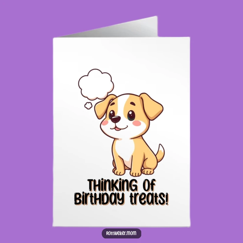 Free Printable Birthday Card: Funny Dog Thought Bubble Downloadable Gift