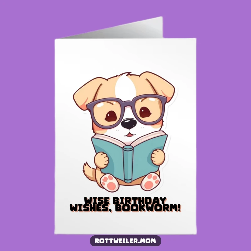 Free Printable Birthday Card: Smart Dog with Glasses for a Humorous Downloadable Gift